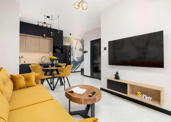 Black And Yellow In Close To The River With Air Conditioned Living By Renters Ряшів